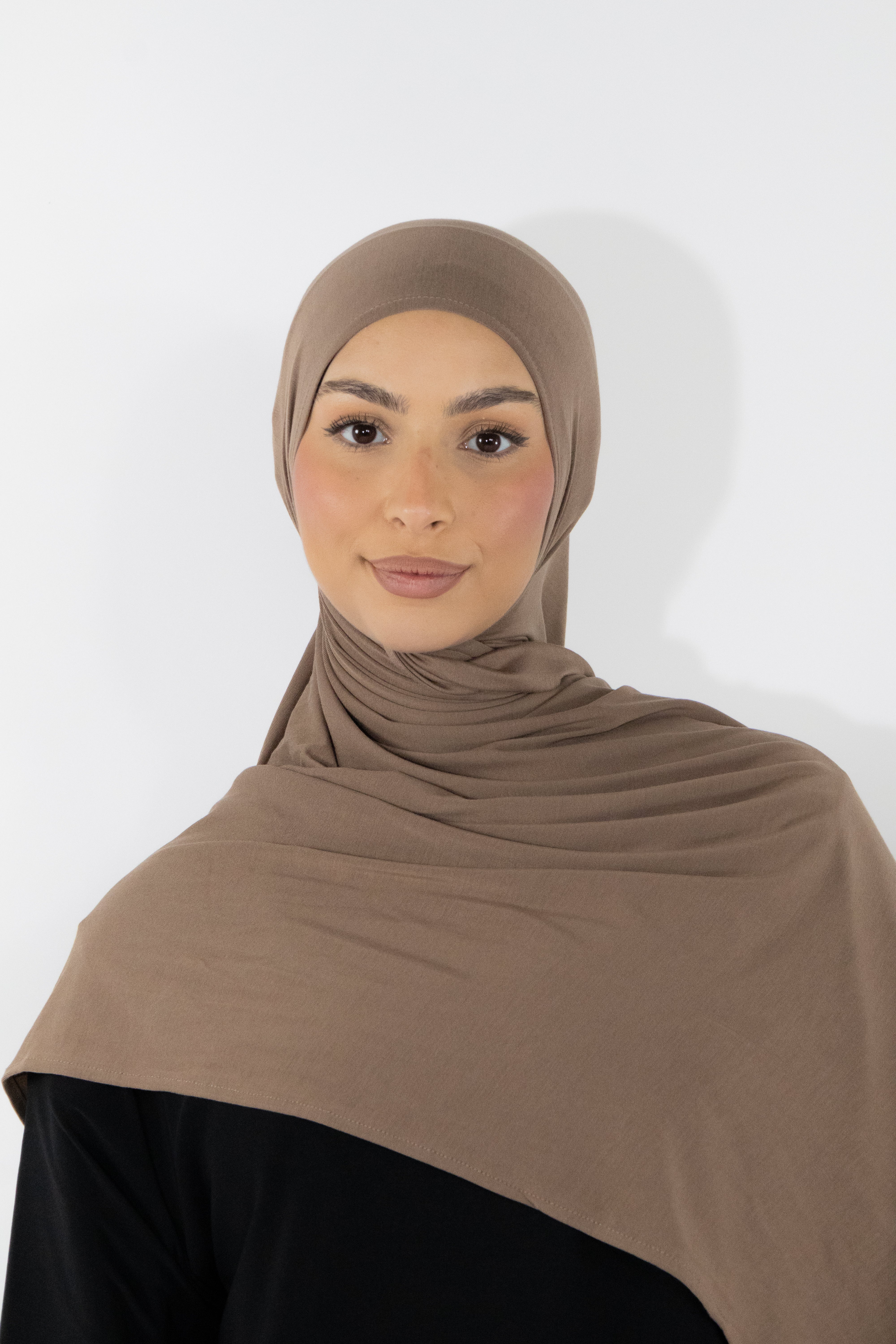 Hijab en jersey bamboo - Mink