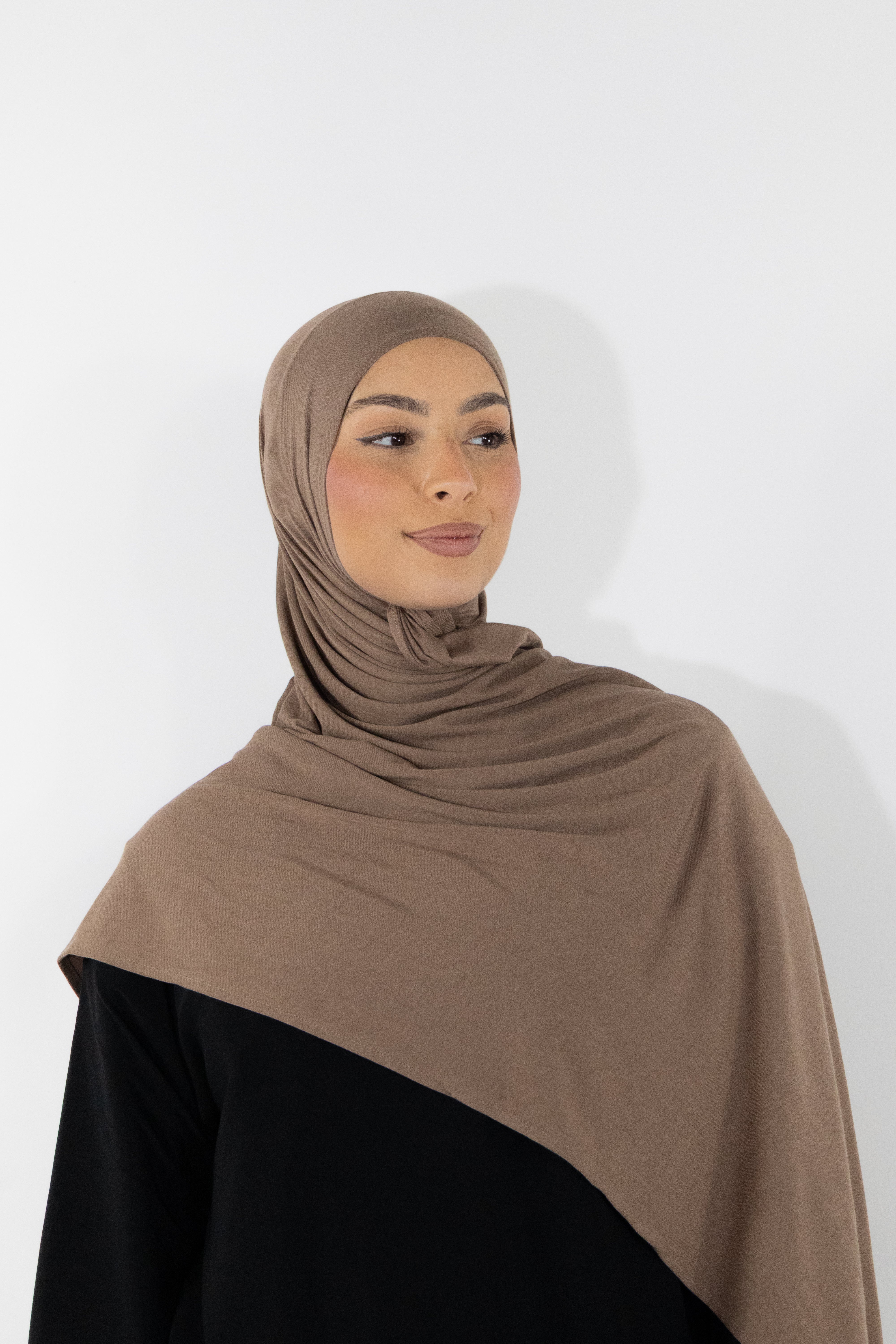 Hijab en jersey bamboo - Mink
