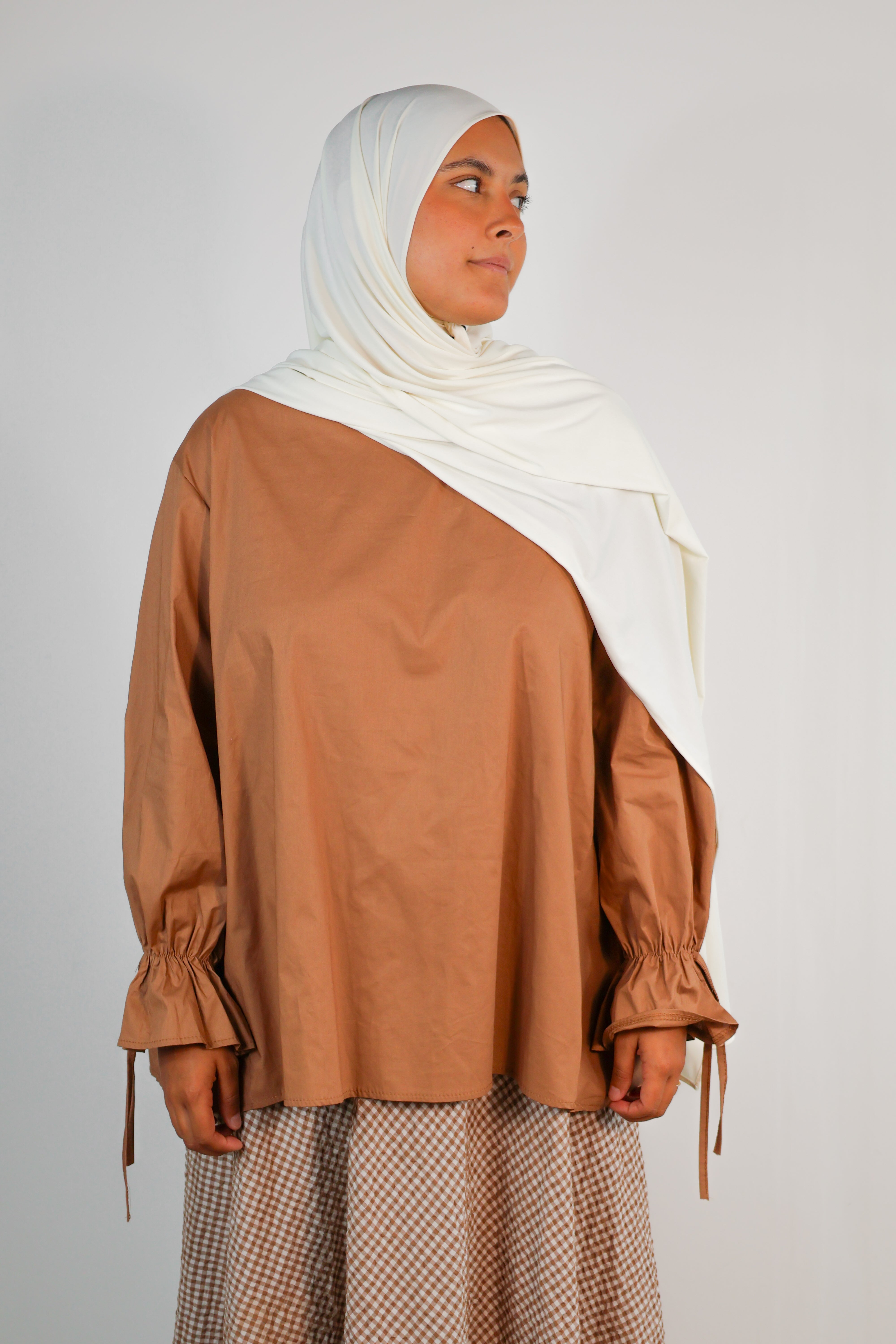 Haut manches chouchou - Chocolat