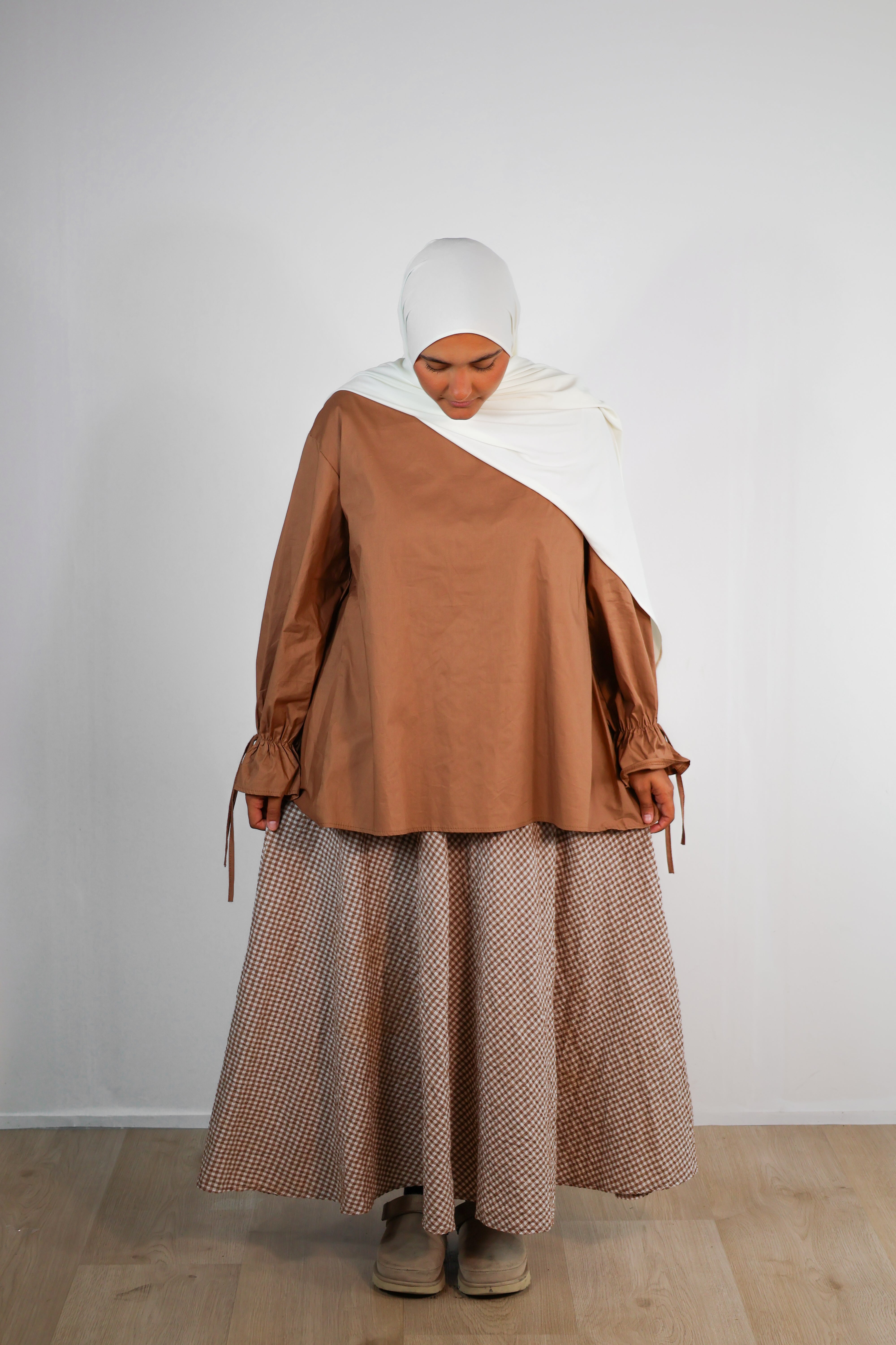 Haut manches chouchou - Chocolat