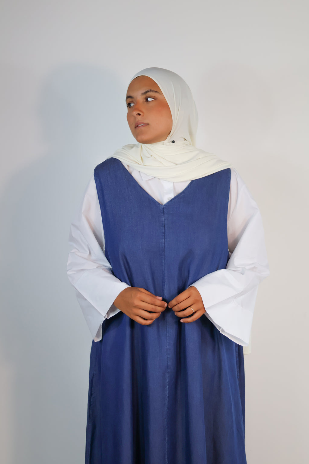 Robe sans manches tencele - Bleu jean