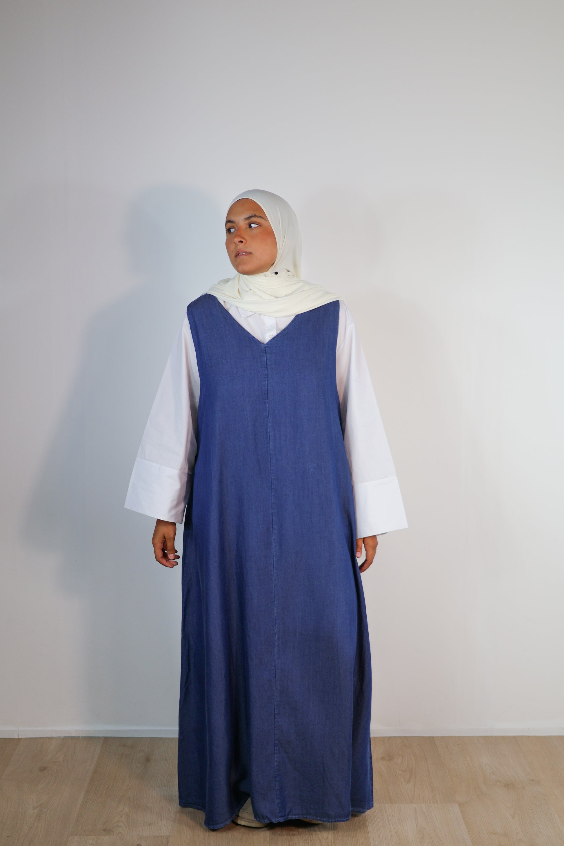 Robe sans manches tencele - Bleu jean